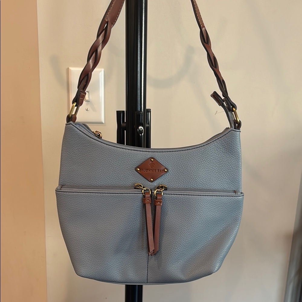 St. John's Bay Blue and Brown Shoulder Bag with Casual Style